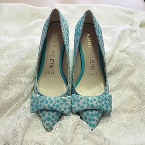 Anne Klein Blue Polka Dot Heels